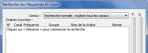 Recherche des fréquences en cours