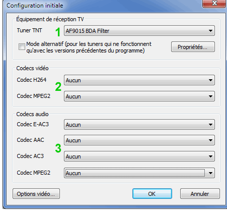 Configuration initiale