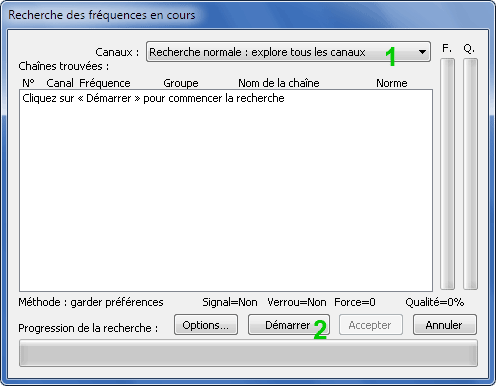 Recherche des fréquences